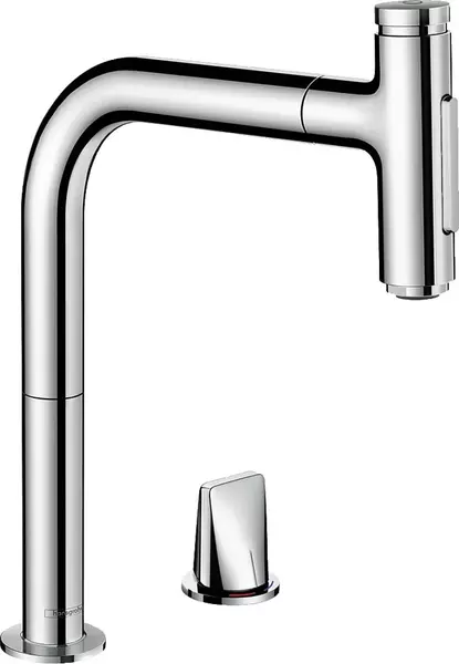 

Смеситель для кухонной мойки «Hansgrohe» Metris Select M71 73819000 с выдвижным изливом хром