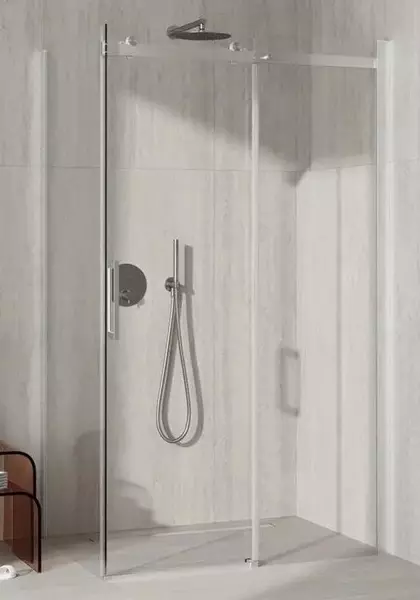 Душевой угол-ограждение «Kerama Marazzi» Cristallo CT.140.1/2.SD.BN CT.100.FP.BN 140/100 прозрачный/брашированный никель без поддона универсальный