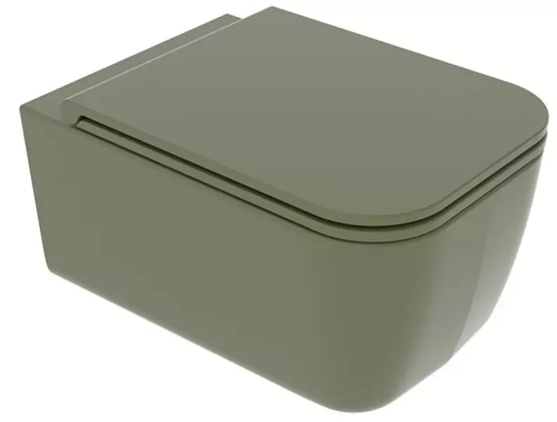 

Подвесной унитаз безободковый «GSG» Brio BRWCSO026SH оливковый глянцевый с сиденьем дюропласт с микролифтом