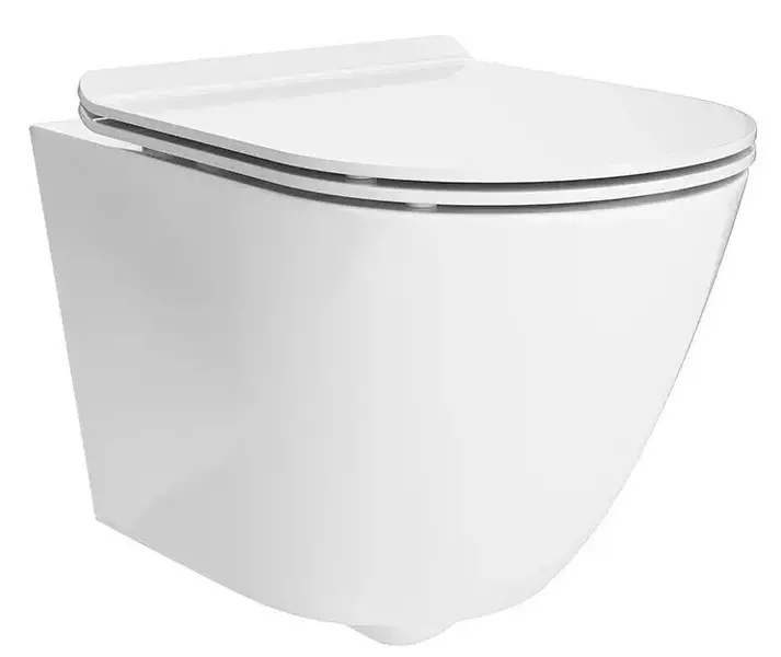 Подвесной унитаз безободковый «Kerama Marazzi» Sfera SF.wc.02/PLMR.seat.02\WHT белый с сиденьем дюропласт с микролифтом белое