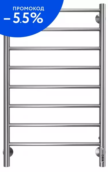 

Электрический полотенцесушитель «Terminus» Аврора П8 53/85 Quick Touch хром правый