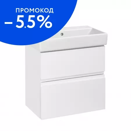 Тумба с раковиной «Roca» Oleta new 60 (Oleta 60/39 3274C400Y) подвесная белый глянец