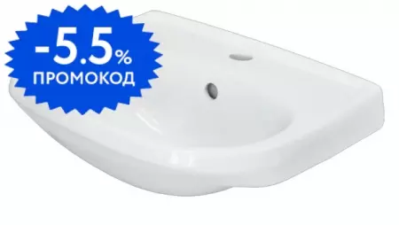 Раковина «Sanita» Комфорт 50/40 WB.PD/Comfort/50-C/WHT.G/S1 фарфоровая белая