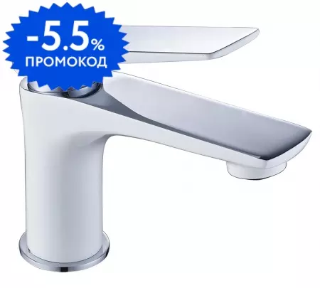 Смеситель для раковины «Lemark» Allegro LM5906CW с донным клапаном хром/белый