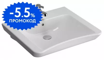 Раковина «Vitra» S20 60/55 5289B003-0001 фарфоровая белая