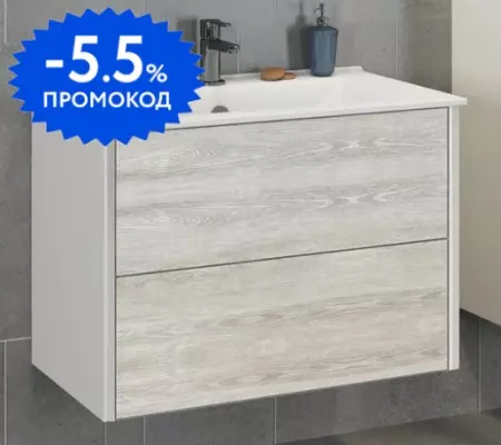 

Тумба с раковиной «Comforty» Женева 75 (Comforty 75E) подвесная дуб белый