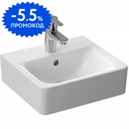 Раковина «Ideal Standard» Connect Cube 40/36 E803301 фарфоровая белая