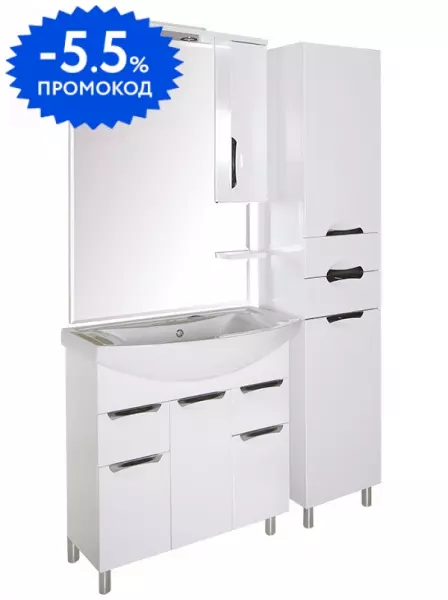 Мебель для ванной «ASB-Mebel» Мессина 80 белая