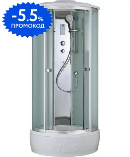 Душевая кабина «Timo» Comfort T-8880 80/80 средний поддон Clean Glass/белая с гидромассажем с электрикой