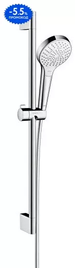 Душевой гарнитур «Hansgrohe» Croma Select S EcoSmart 26561400 хром/белый