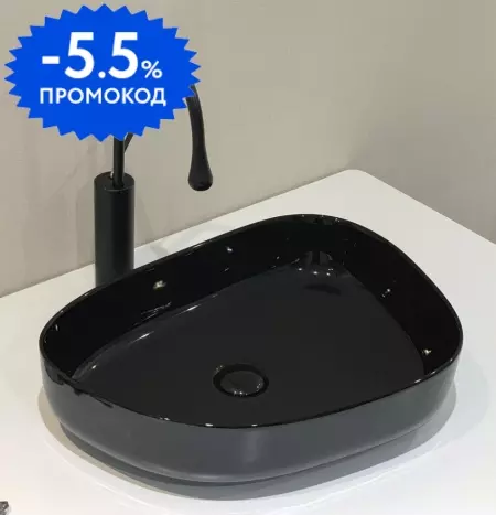 Раковина «Belbagno» BB1435-NERO 55/40 BB1435-NERO фаянсовая черная