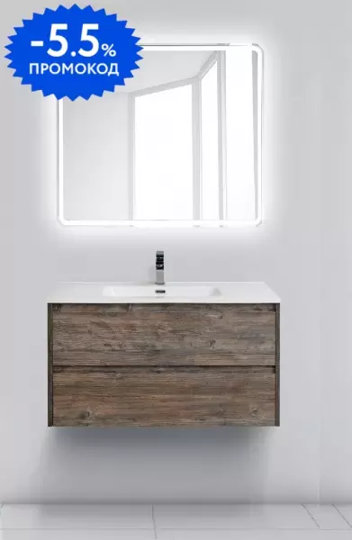 Мебель для ванной подвесная «Belbagno» Kraft 90 Pino Pasadena