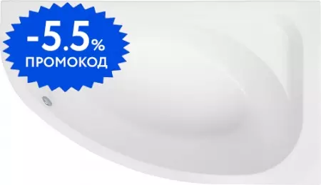 

Ванна акриловая «Aquanet» Mia 140/80 с каркасом без сифона белая правая