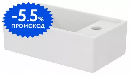 Раковина «Ideal Standard» Tempo 37/21 правая E211201 фарфоровая белая