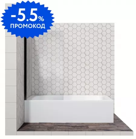 Шторка на ванну стеклянная «Ambassador» Bath Screens Black 16041206 70/140 прозрачная универсальная