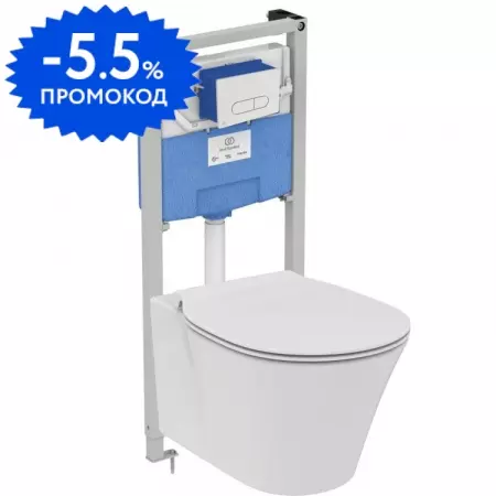 

Комплект инсталляция с унитазом, крышкой и кнопкой смыва «Ideal Standard» Prosys Connect Air P212101 белый