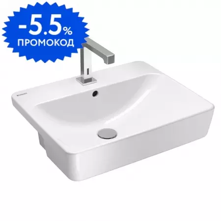 

Раковина «Geberit» Variform 55/45 500.681.01.1 фарфоровая белая