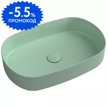 Раковина «Isvea» Infinity 55/36 10NF65055SV-2T фарфоровая мятно-зелёный матовый