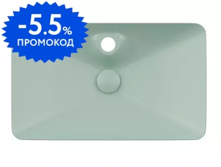 Раковина «Isvea» SistemaY 65/40 10SY50065SV-2T фарфоровая мятно-зелёная матовая