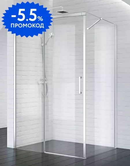 Душевой угол-ограждение «Belbagno» ACQUA-A-1-100-C-Cr 100/100 прозрачный/хром квадратный без поддона универсальный