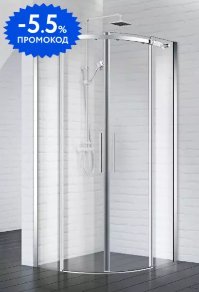 Душевой угол-ограждение «Belbagno» ACQUA-R-2-100-C-Cr 100/100 прозрачный/хром без поддона