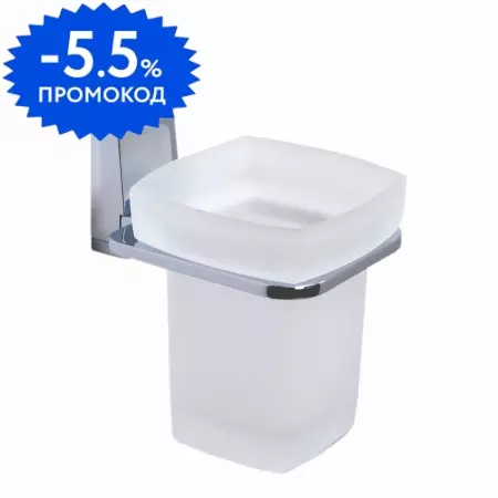 

Стакан для зубных щёток «WasserKRAFT» Lopau K-6028 на стену хром