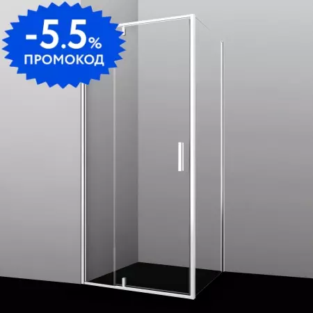 Душевой угол-ограждение «WasserKRAFT» Neime 19P18 90/100 прозрачный/белый без поддона универсальный