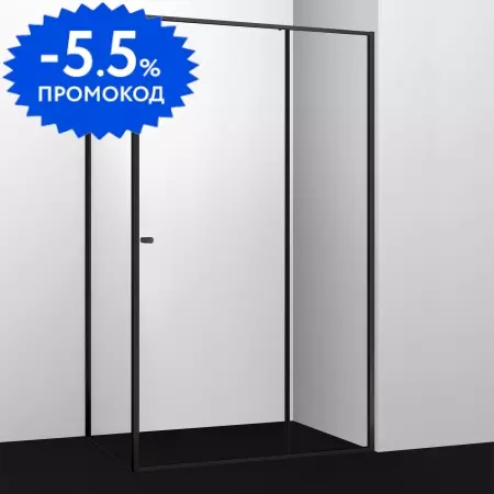 Душевой угол-ограждение «WasserKRAFT» Dill 61S22 100/90 прозрачный/чёрный без поддона универсальный