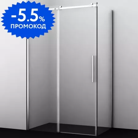 Душевой угол-ограждение «WasserKRAFT» Dinkel 58R33 130/90 прозрачный/хром без поддона универсальный