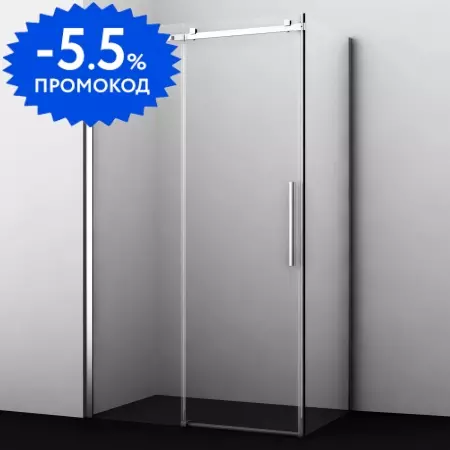 Душевой угол-ограждение «WasserKRAFT» Alme 15R34 130/100 прозрачный/хром без поддона универсальный