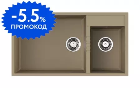 Мойка для кухни «Omoikiri» Tedori 85 2 U CH 85/47 искусственный камень шампань