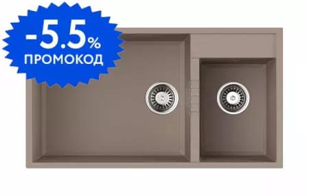 Мойка для кухни «Omoikiri» Tedori 85 2 U SA 85/47 искусственный камень бежевая