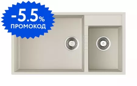 Мойка для кухни «Omoikiri» Tedori 85 2 U WH 85/47 искусственный камень белая