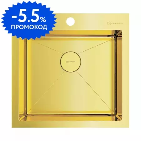 Мойка для кухни «Omoikiri» Akisame 51 LG 51/51 нержавеющая сталь светлое золото