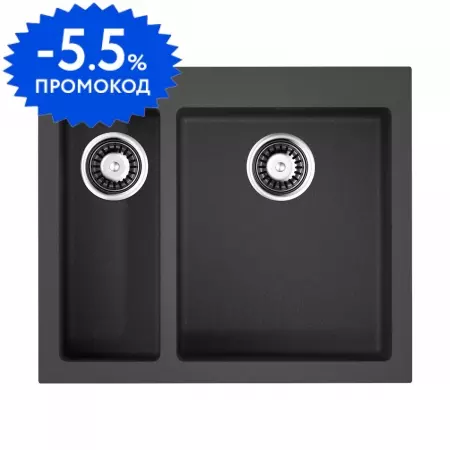 Мойка для кухни «Omoikiri» Bosen 59 2 BL 59/50 искусственный камень чёрная