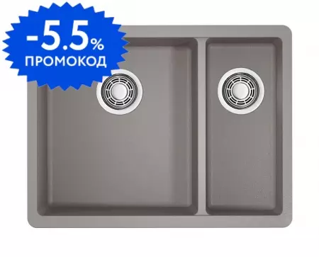 Мойка для кухни «Omoikiri» Kata 55 2 U GR 55/42 искусственный камень leningrad grey