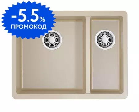 Мойка для кухни «Omoikiri» Kata 55 2 U SA 55/42 искусственный камень бежевая