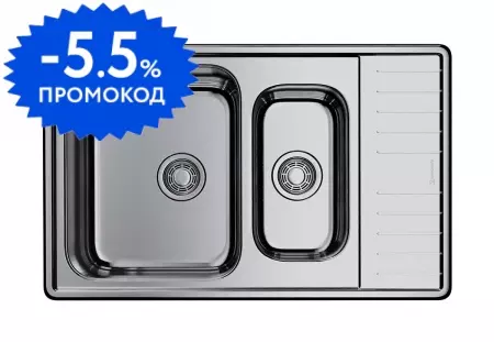 Мойка для кухни «Omoikiri» Sagami 79 2 IN 79/50 нержавеющая сталь универсальная