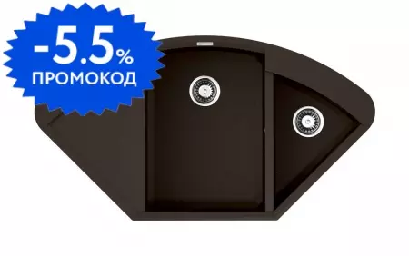 Мойка для кухни угловая «Omoikiri» Sakaime 105C DC 106/58 искусственный камень тёмный шоколад