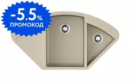 Мойка для кухни угловая «Omoikiri» Sakaime 105C SA 106/58 искусственный камень бежевая