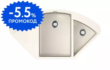 Мойка для кухни угловая «Omoikiri» Sakaime 105C WH 106/58 искусственный камень белая