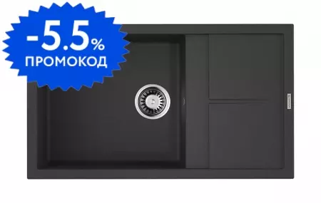 Мойка для кухни «Omoikiri» Sumi 86 BL 86/50 искусственный камень чёрная универсальная