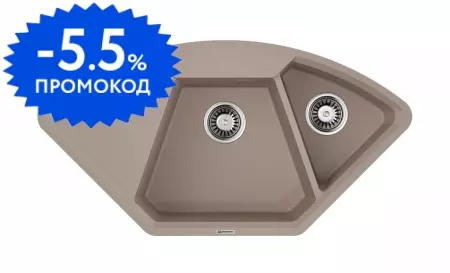 Мойка для кухни угловая «Omoikiri» Yonaka 98C SA 98/51 искусственный камень бежевая