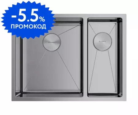 Мойка для кухни «Omoikiri» Taki 58 2 U/IF IN L 59/44 нержавеющая сталь левая