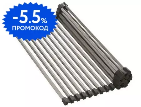 Ролл-мат «Omoikiri» ROLL-02-IN на раковину, на столешницу хром/чёрный