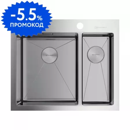 Мойка для кухни «Omoikiri» Akisame 60 2 IN L 61/51 нержавеющая сталь левая