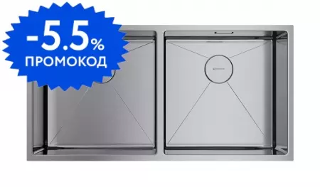 Мойка для кухни «Omoikiri» Taki 86 2 U/IF IN 87/44 нержавеющая сталь