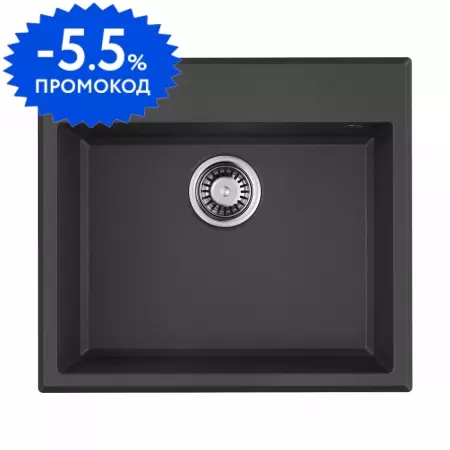 Мойка для кухни «Omoikiri» Tedori 57 BL 57/51 искусственный камень чёрная