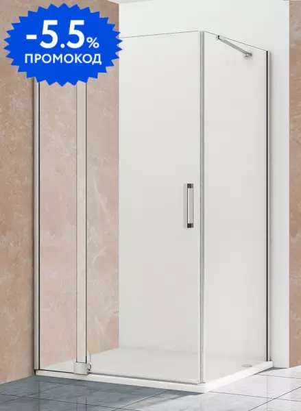 Душевой угол-ограждение «Vincea» Extra VSR-1E809090CL 90/90 прозрачный/хром прямоугольный без поддона универсальный