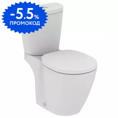 

Унитаз компакт безободковый «Ideal Standard» Connect AquaBlade E042901/E785601 (E712801) белый с сиденьем дюропласт белое